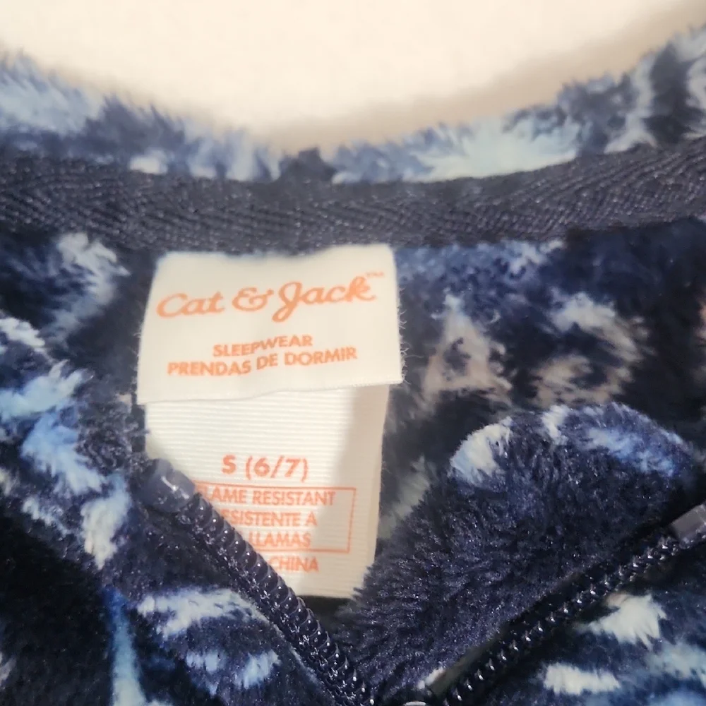 Cat & Jack Blue Game time Graphic One Piece zip up size S - 6/7 NWOT - Picture 2 of 7